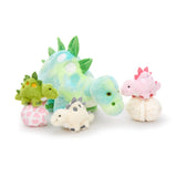 Stegosaurus Plush Toy with Three Baby Dinosaurs and Two Eggs