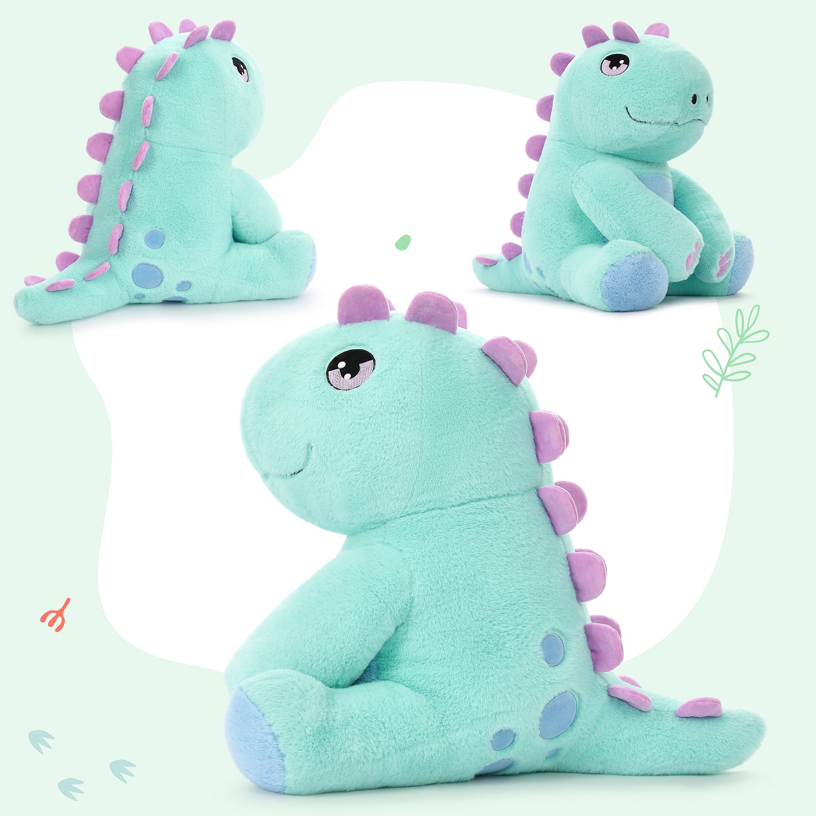 Stegosaurus Stuffed Animals - Dinosaur Plush Toys, 24 Inches - Cute Cartoon Dinosaur Plush Pillows - Weighted Throw Pillows- Birthday/Christmas/Easter/Thanksgiving/Valentine's Day Gift - Jurassic Park Toys For Kids Teens Adults 