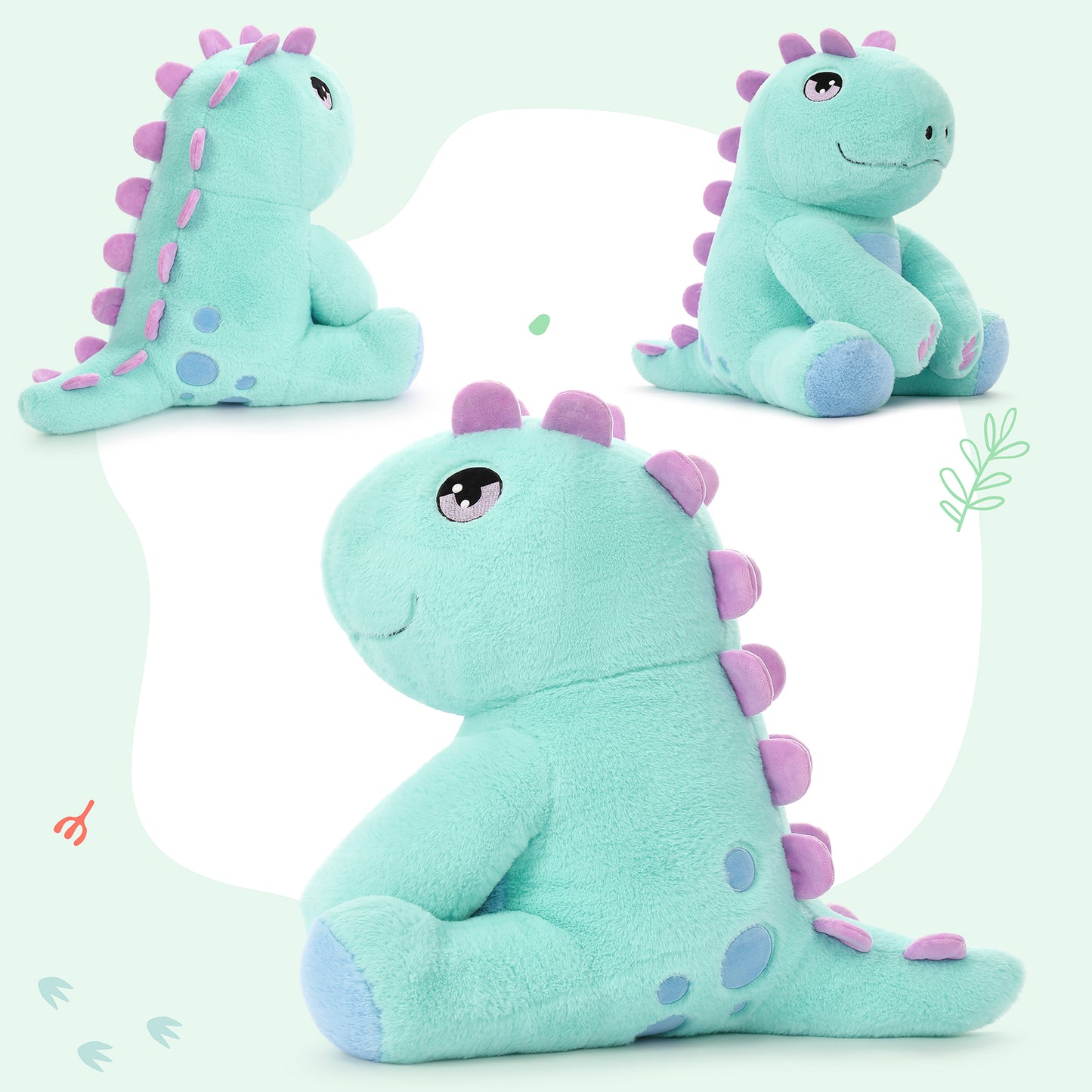 Stegosaurus Stuffed Animals - Dinosaur Plush Toys, 24 Inches - Cute Cartoon Dinosaur Plush Pillows - Weighted Throw Pillows- Birthday/Christmas/Easter/Thanksgiving/Valentine's Day Gift - Jurassic Park Toys For Kids Teens Adults 