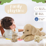 Golden Retriever Stuffed Animals with Two Puppy Plush Toy Set - Dog Plush Toys