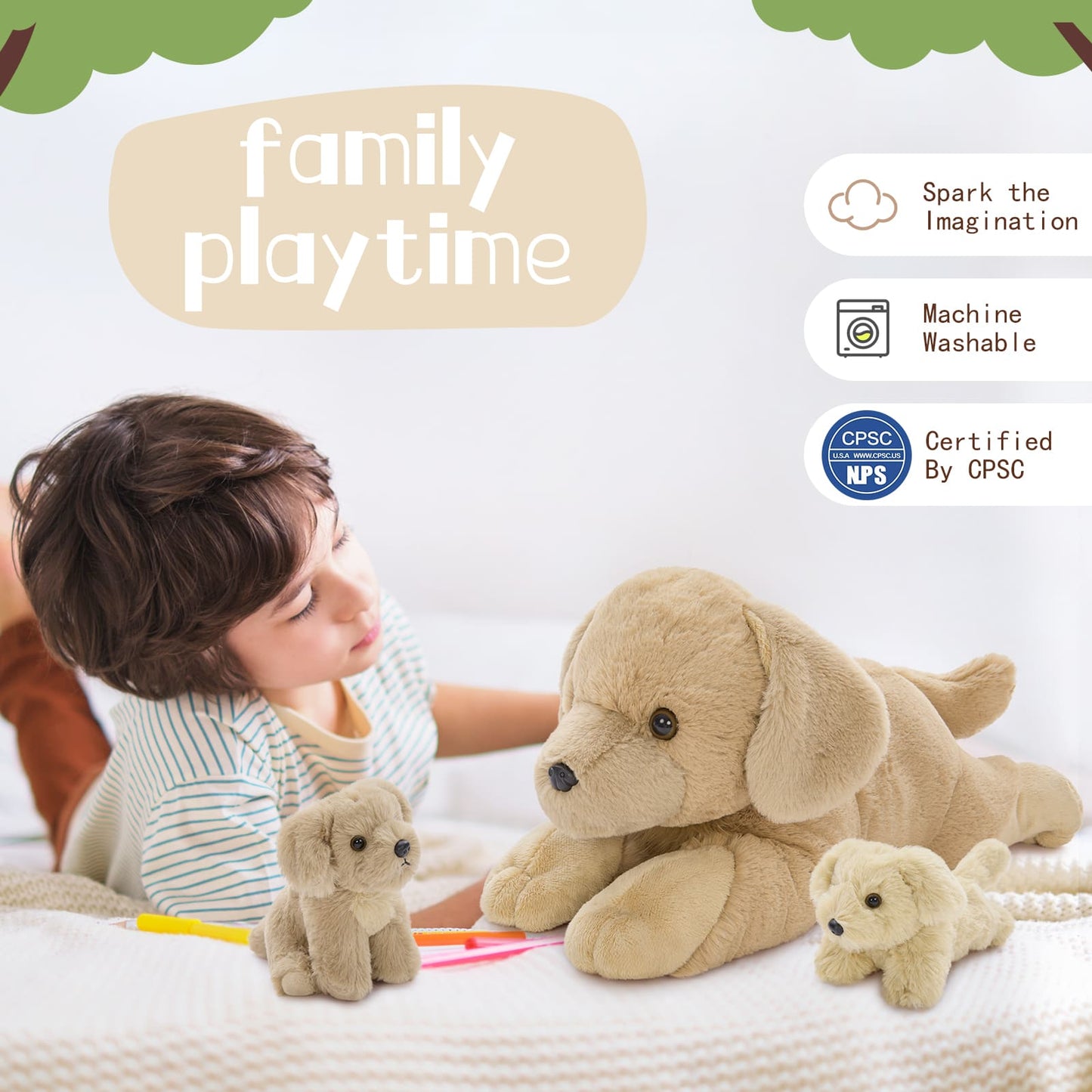 Golden Retriever Stuffed Animals, Light Brown, 18 Inches