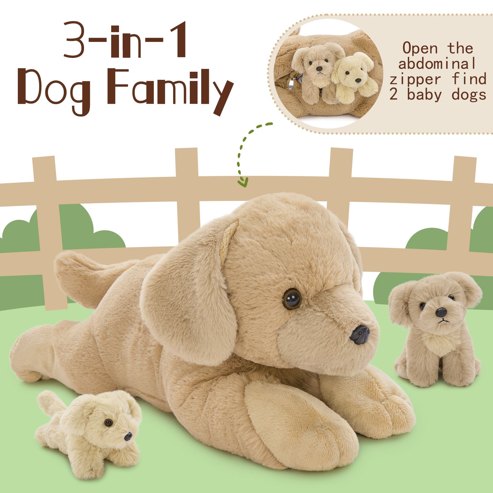 Golden Retriever Stuffed Animals, Light Brown, 18 Inches