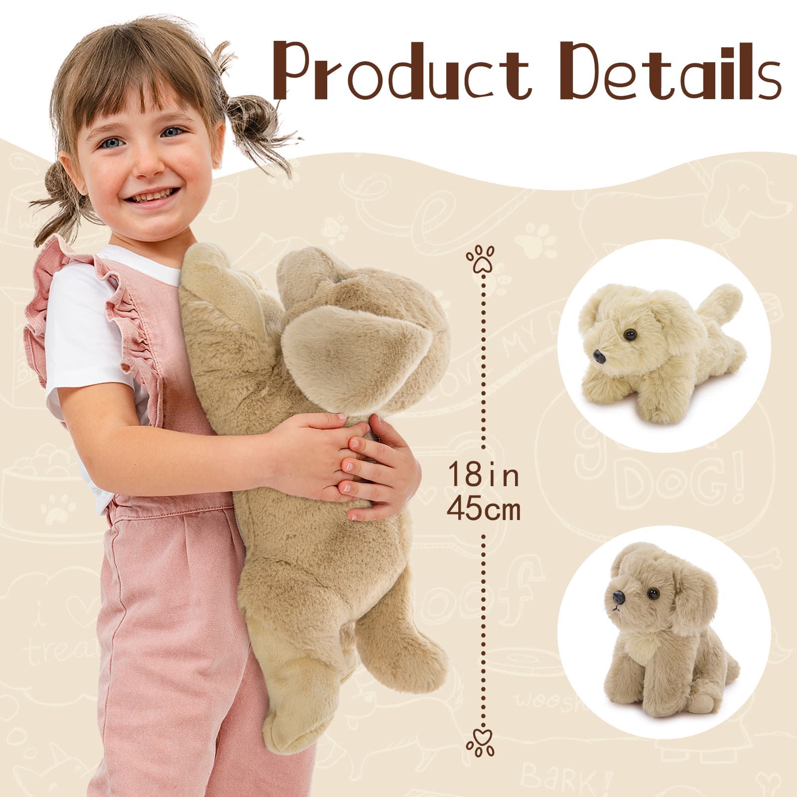 Golden Retriever Stuffed Animals with Two Puppy Plush Toy Set - Dog Plush Toys