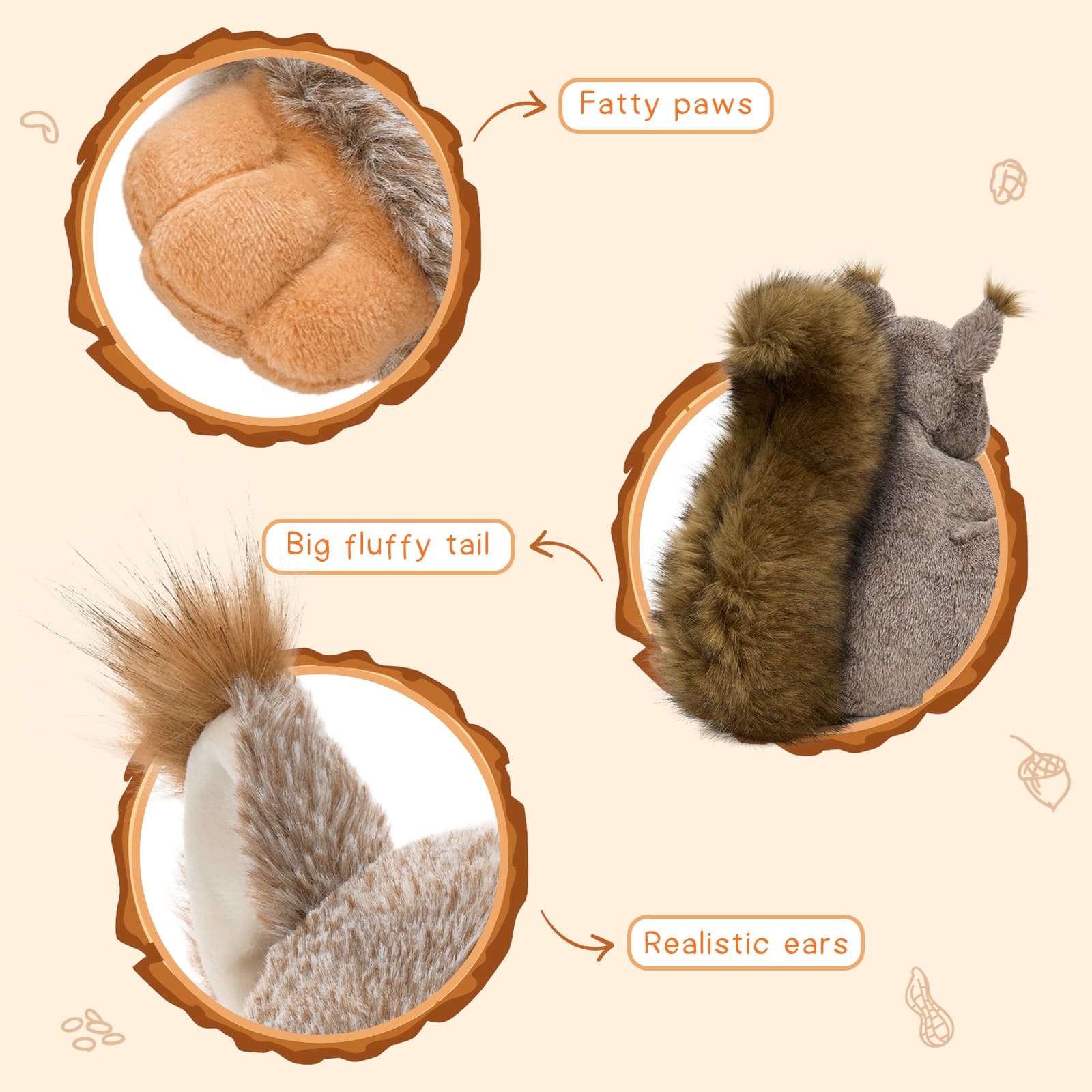 Squirrel Plush Toys Squirrel Stuffed Animals, 17.7 Inches
