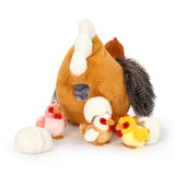 13.8-Inch Chicken Plush Toy Set with Chicks Eggs and Nest