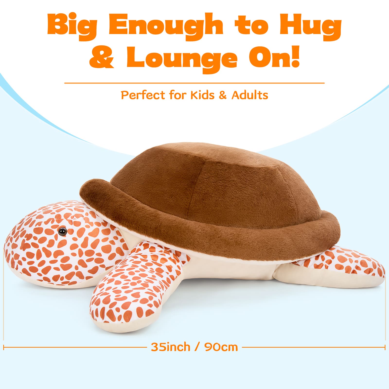 Brown Stuffed Turtle Toys - Large Turtle Plush Toys - 30 Inches Plush Turtle Toys - Large Turtle Plush Pillows - Ocean Animal Plushies - Free Shipping Now