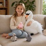 15.7 Inch Swan Stuffed Animal Set with 3 Baby Cygnet Plush Toys