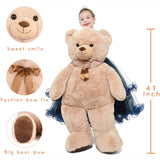 MorisMos Stuffed Animals - Giant Light Brown Teddy Bear Plush Toys - 41 Inches Teddy Bear Plush Dolls - Valentine's Day Teddy Bears&Gifts for Boyfriend/Girlfriend - ' We Can Bearly Wait' Teddy Bear Theme Baby Shower Decor Ideas - Gender Reveal Party Teddy Bear Decorations -Birthday/Christmas/Graduation Gift for friends - Romantic Anniversary Gift for Wife/Husband