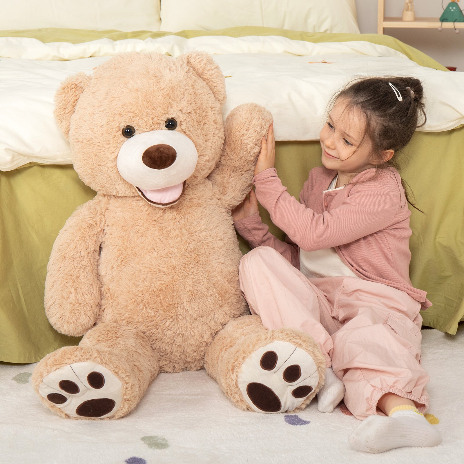 Smile Teddy Bear Plush Toy, Multicolor, 39/51/59/71 Inches