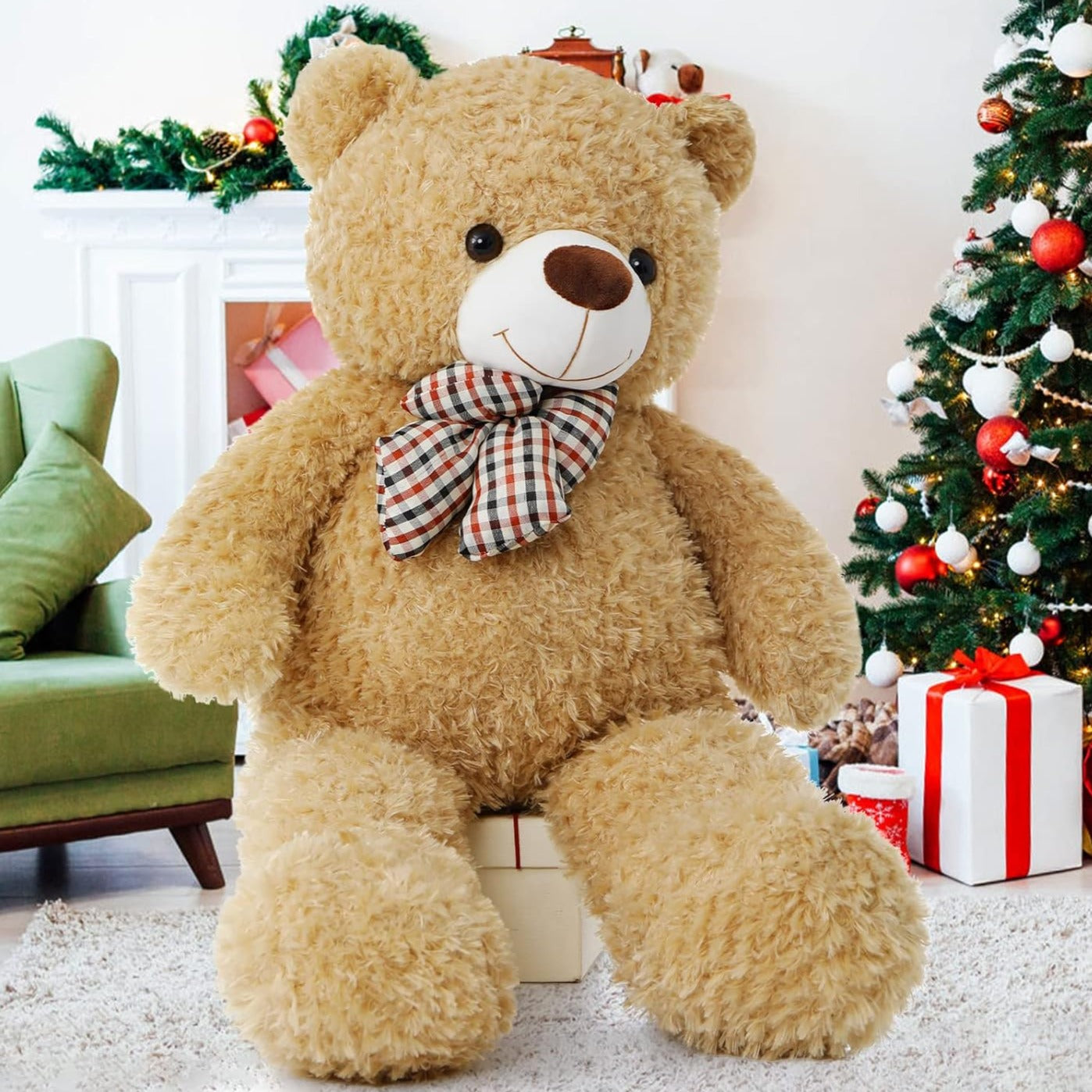 31 Inches Brown Teddy Bear Plush Toys - Brown Teddy Bear Stuffed Animals - Massive Valentine's Day Teddy Bears&Gifts - Soft Cuddly Smiling Face Big Teddy Bear Plush Gift for Girlfriend/Boyfriend - Teddy Bear Plush Dolls for Birthday/Baby Shower/Christmas