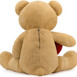 Valentine's Day Teddy Bear Stuffed Animals - Giant 5 FT Brown Teddy Bear Plush Toys with Red Heart - Valentine's Day Gift for Girlfriend/Boyfriend - Fluffly Cuddly Plushy Fluffy Toy - Cute Teddy Bear Plush Pillows for Kids - Christmas/Birthday Gift for Children/Teens/Adults - Romantic Anniversary Gift for Wife/Husband - Free Shipping