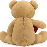 Valentine's Day Teddy Bear Stuffed Animals - Giant 5 FT Brown Teddy Bear Plush Toys with Red Heart - Valentine's Day Gift for Girlfriend/Boyfriend - Fluffly Cuddly Plushy Fluffy Toy - Cute Teddy Bear Plush Pillows for Kids - Christmas/Birthday Gift for Children/Teens/Adults - Romantic Anniversary Gift for Wife/Husband - Free Shipping