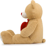 Valentine's Day Teddy Bear Stuffed Animals - Giant 5 FT Brown Teddy Bear Plush Toys with Red Heart - Valentine's Day Gift for Girlfriend/Boyfriend - Fluffly Cuddly Plushy Fluffy Toy - Cute Teddy Bear Plush Pillows for Kids - Christmas/Birthday Gift for Children/Teens/Adults - Romantic Anniversary Gift for Wife/Husband - Free Shipping