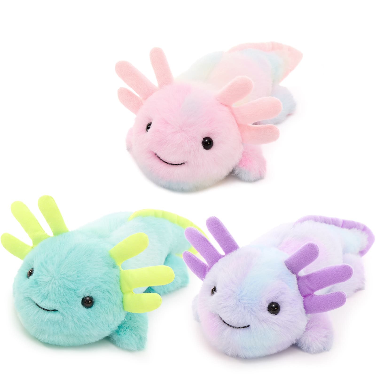 Axolotl Plush Toy Assortment, Colorful, 11.8 Inches