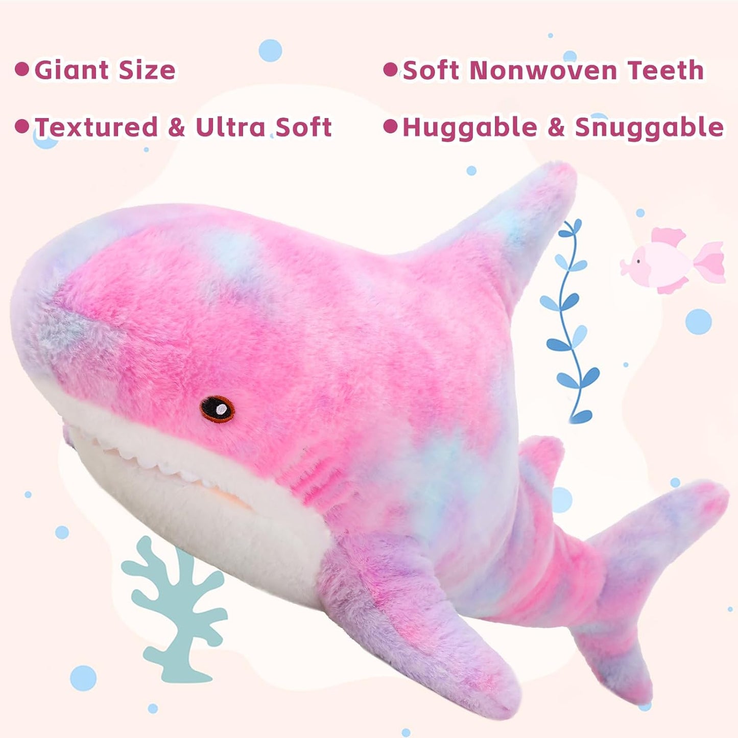 Giant Shark Plush Toy Ocean Animal Throw Pillow, 32/40 Inches - MorisMos Stuffed Animal Toys