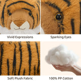 Leopard/Tiger with Cub Plush Toy Set Cuddly Animal Gift for Kids