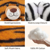 Two 12.2 Inch Hugging Stuffed Animals with Paw Hook and Loop