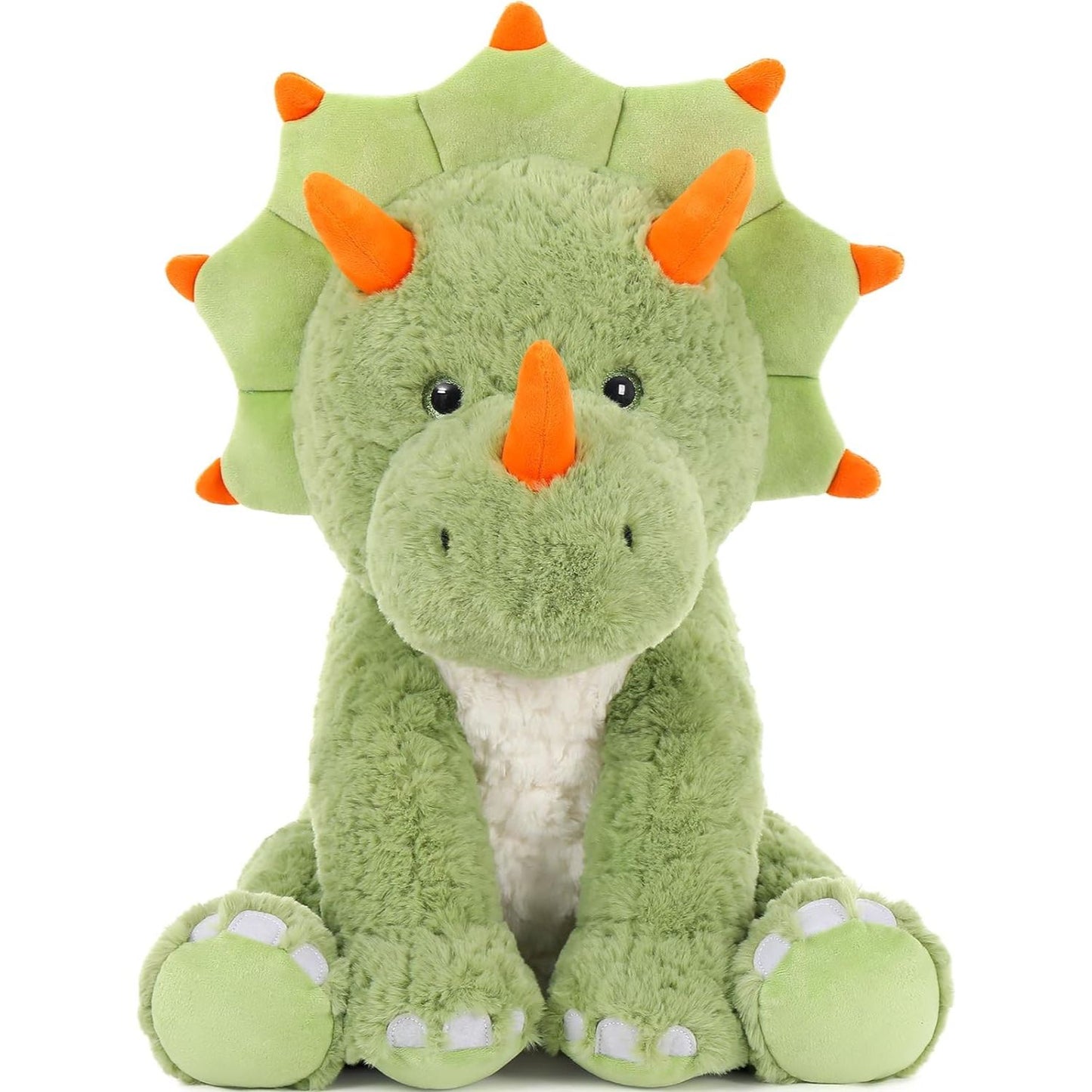 Triceratops Plush Toy - Dino Stuffed Animals, 23.6 Inches - Big Green Dino Plush Toys - Cute Cartoon Dinosaur Plush Pillows for Kids - Jurassic Park Stuffed Animals - Christmas/Birthday/Valentine's Day/Baby Shower Gift for Kids Teens Adults