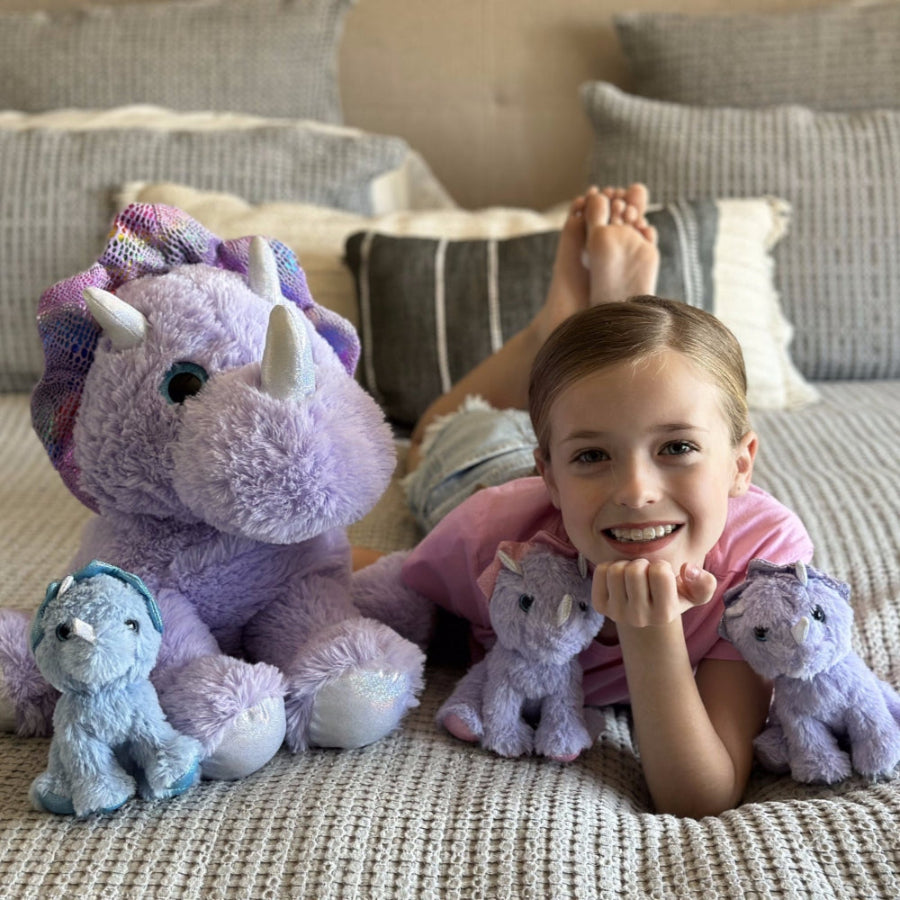 Triceratops Plush Toy Set, Purple, 20.5 Inches