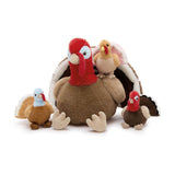14 Inch Turkey Plush Toy with Three Babies Thanksgiving Gift