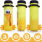 Turkey Plush Toys - Cartoon Turkey Cylindrical Throw Pillows - Yellow Turkey Plush Pillows 35.4 Inches - Thanksgiving Day Gift Ideas - Wild Turkey Stuffies - Plush Toys for Kids & Birders - MorisMos Stuffed Animals
