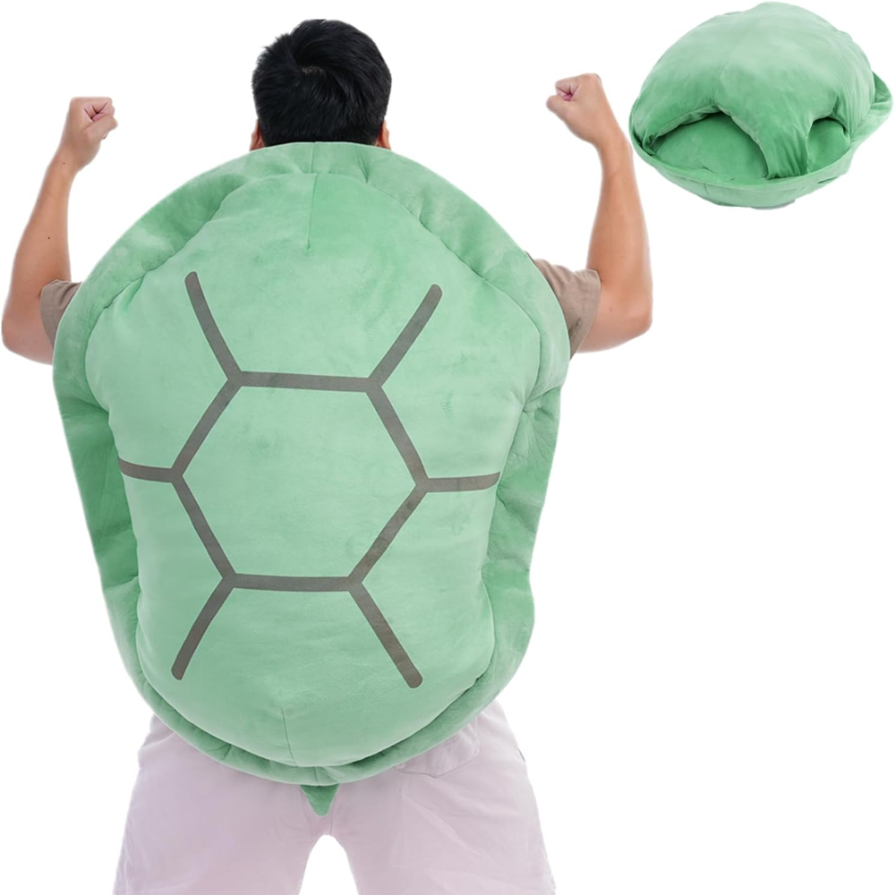 Turtle Shell Plush Pillows - Giant Cartoon Turtle Shell Cushion Pillows - Sea Turtle Shell Throw Pillows - Lifesize Turtle Shell Costume - Animal Turtle Plush Cushion Toy Dress Up for Teens Adults