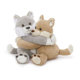 Two 12.2 Inch Hugging Stuffed Animals with Paw Hook and Loop