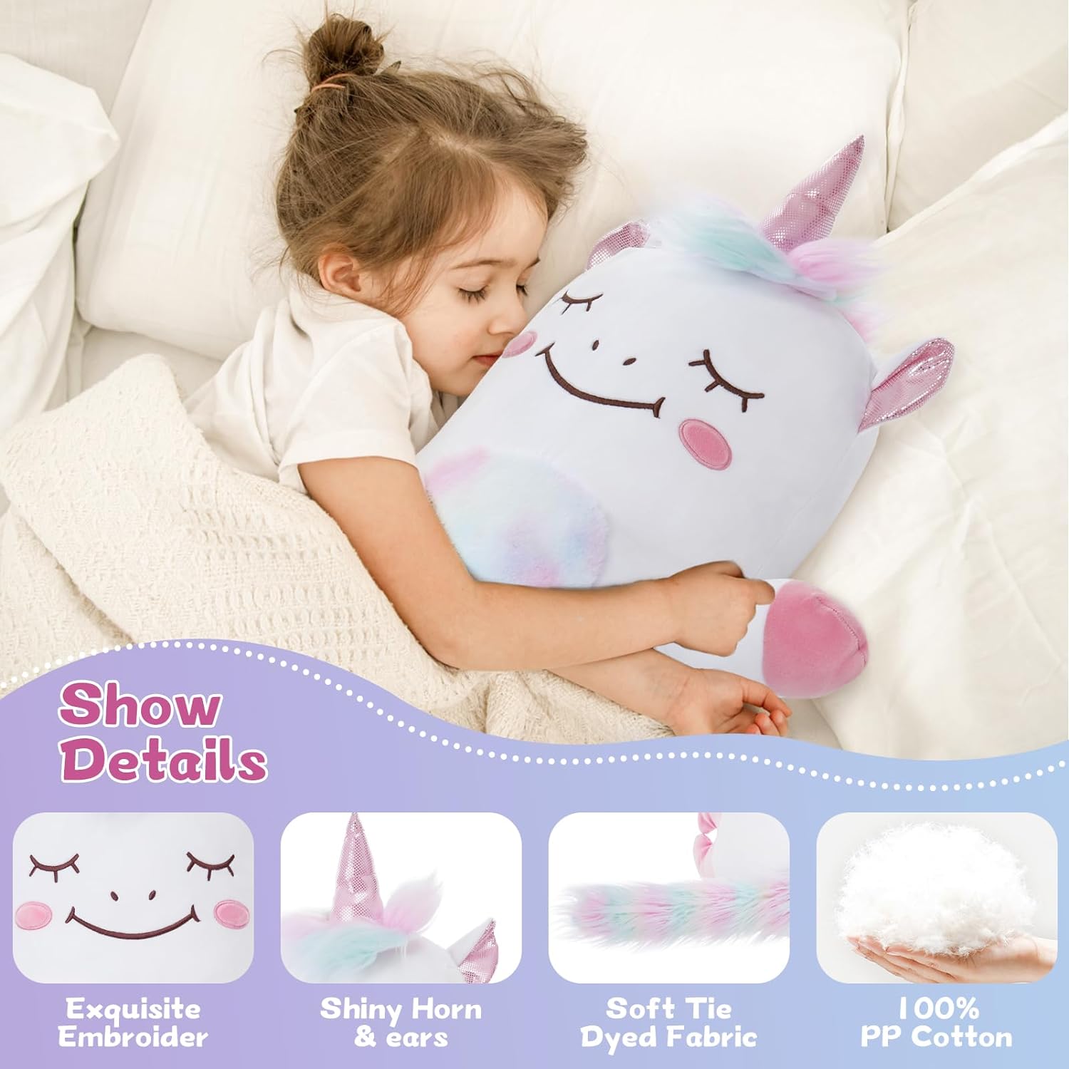 Unicorn Long Throw Pillow, 43 Inches