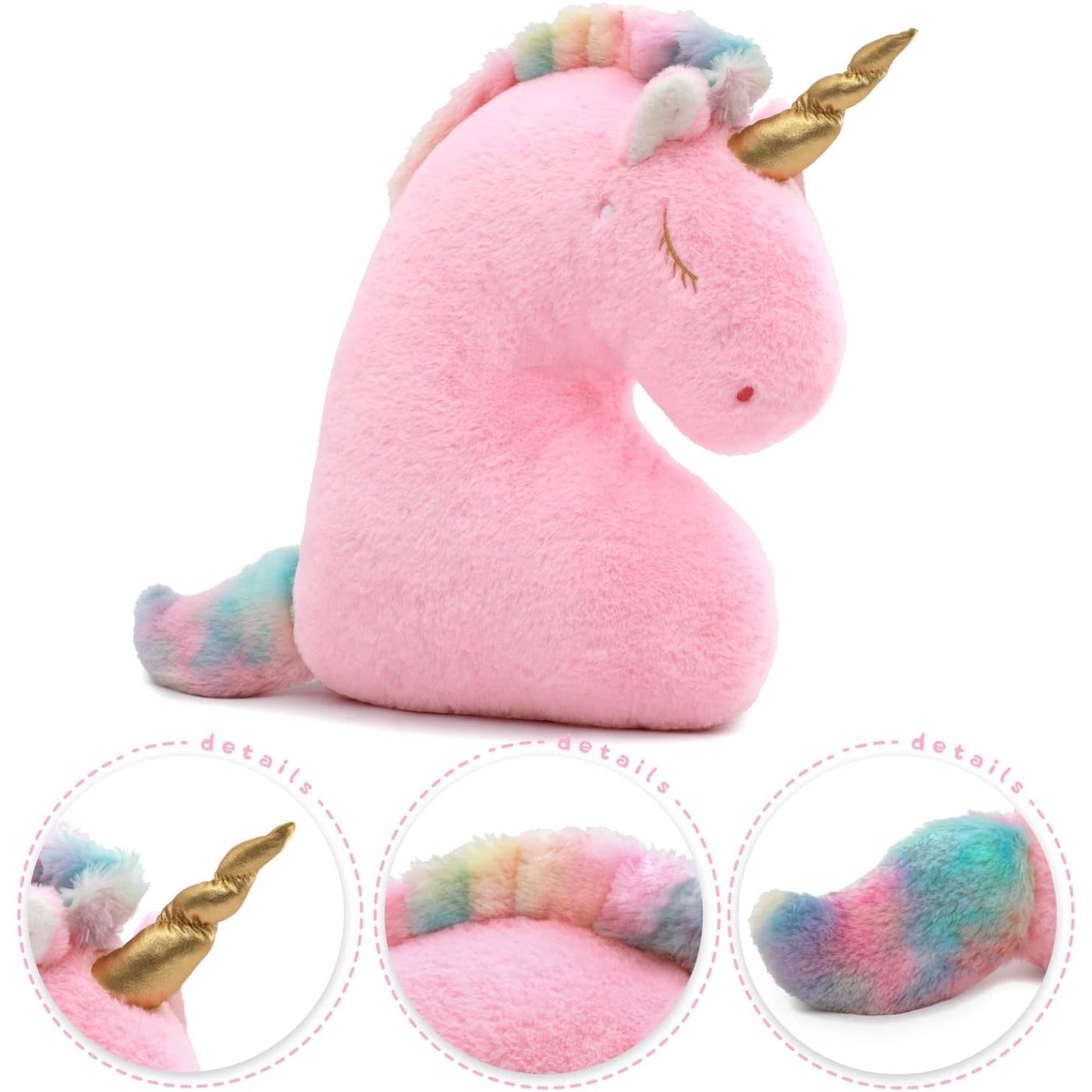 Unicorn Plush Toy, Pink/White, 14 Inches