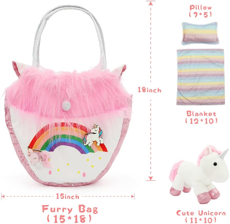 Unicorn Plush Toy Playset Unicorn Handbag