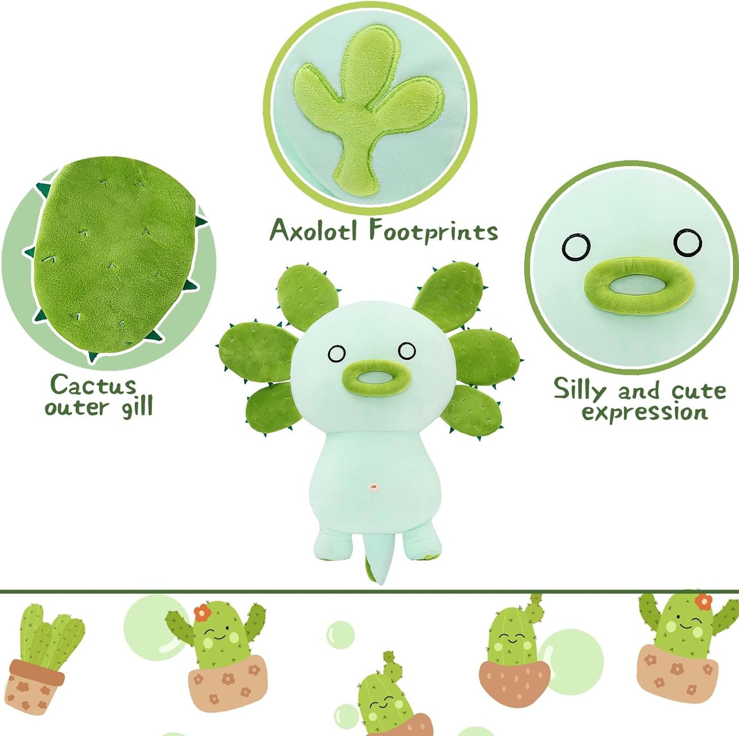 Unique Axolotl Plush Toys, 35.4 Inches