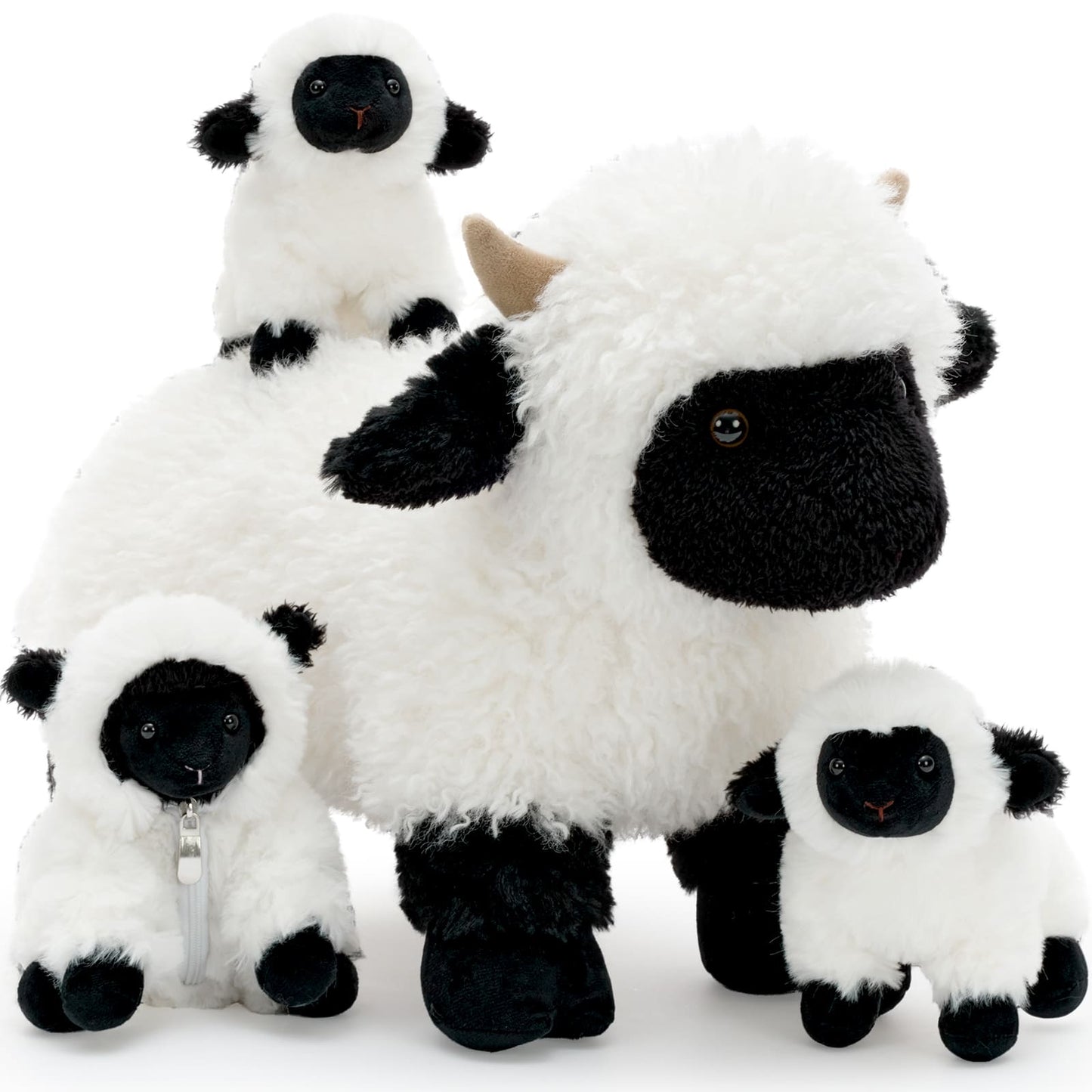 Valais Blacknose Sheep Stuffed Animals with Babies Inside