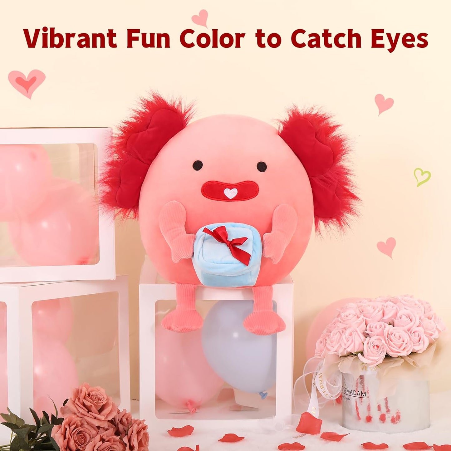 Realistic Axolotl Stuffed Animals - 14 Inches Salamander Plush Toys - Valentine's Day Gift for Girlfriend/Boyfriend - Fluffly Cuddly Plushy Fluffy Toy - Cute Axolotl Cartoon Plush Pillows for Kids - Christmas/Birthday Gift for Children/Teens/Adults - Free Shipping