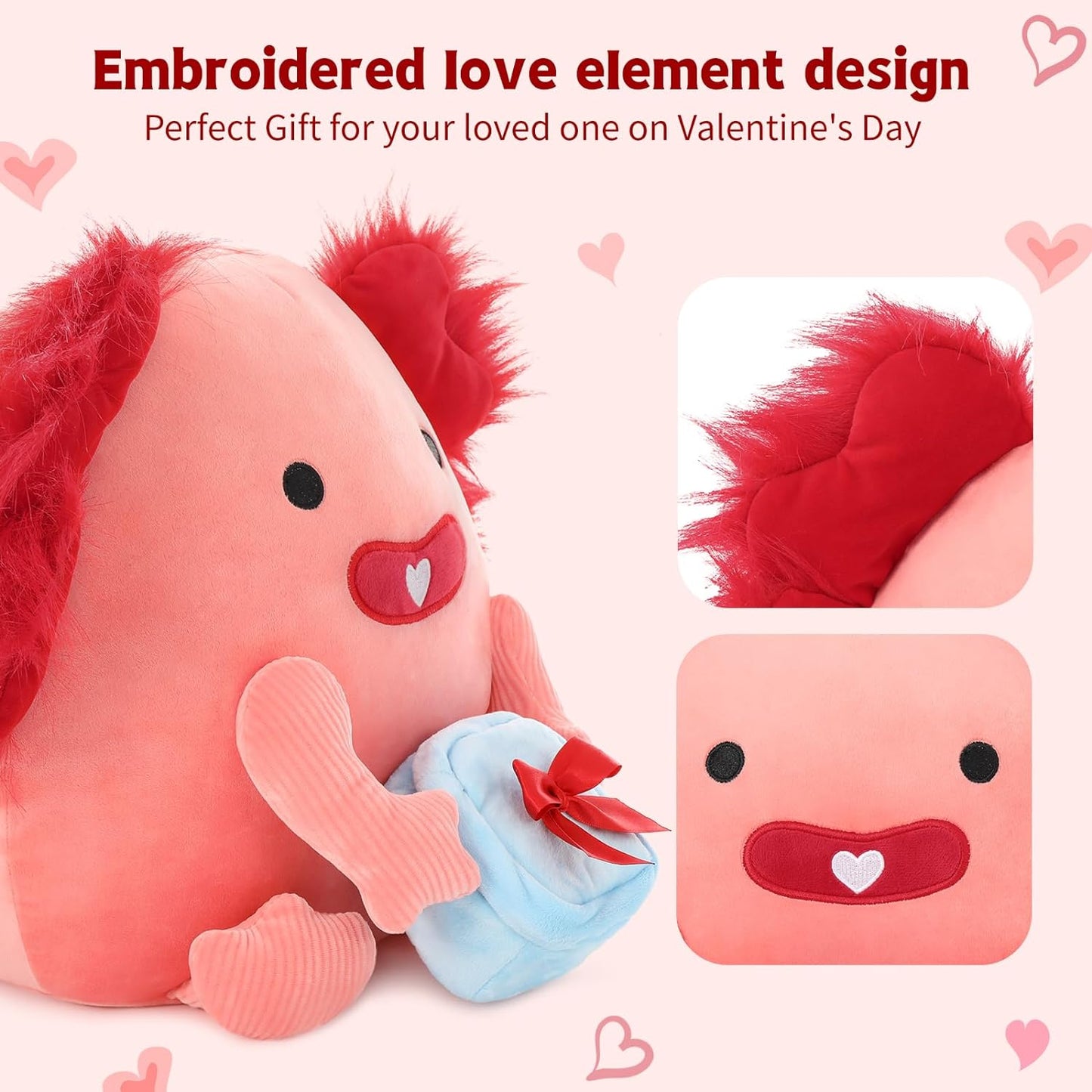 Realistic Axolotl Stuffed Animals - 14 Inches Salamander Plush Toys - Valentine's Day Gift for Girlfriend/Boyfriend - Fluffly Cuddly Plushy Fluffy Toy - Cute Axolotl Cartoon Plush Pillows for Kids - Christmas/Birthday Gift for Children/Teens/Adults - Free Shipping