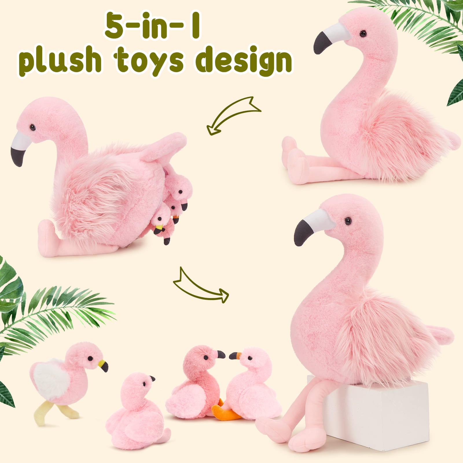 Flamingo Stuffed Animals Flamingo Plush Toys, Pink, 18 Inches