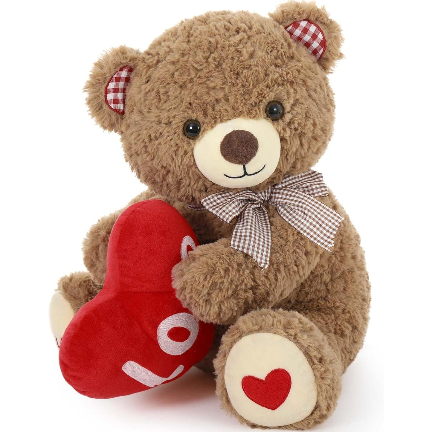Valentine's Day Teddy Bear Stuffed Animals - 14 Inches Teddy Plush Toys with ' Love ' Heart - Valentine's Day Gift for Girlfriend/Boyfriend - Fluffly Cuddly Plushy Fluffy Toy - Cute Teddy Bear Plush Pillows for Kids - Christmas/Birthday Gift for Children/Teens/Adults - Romantic Anniversary Gift for Wife/Husband - Free Shipping