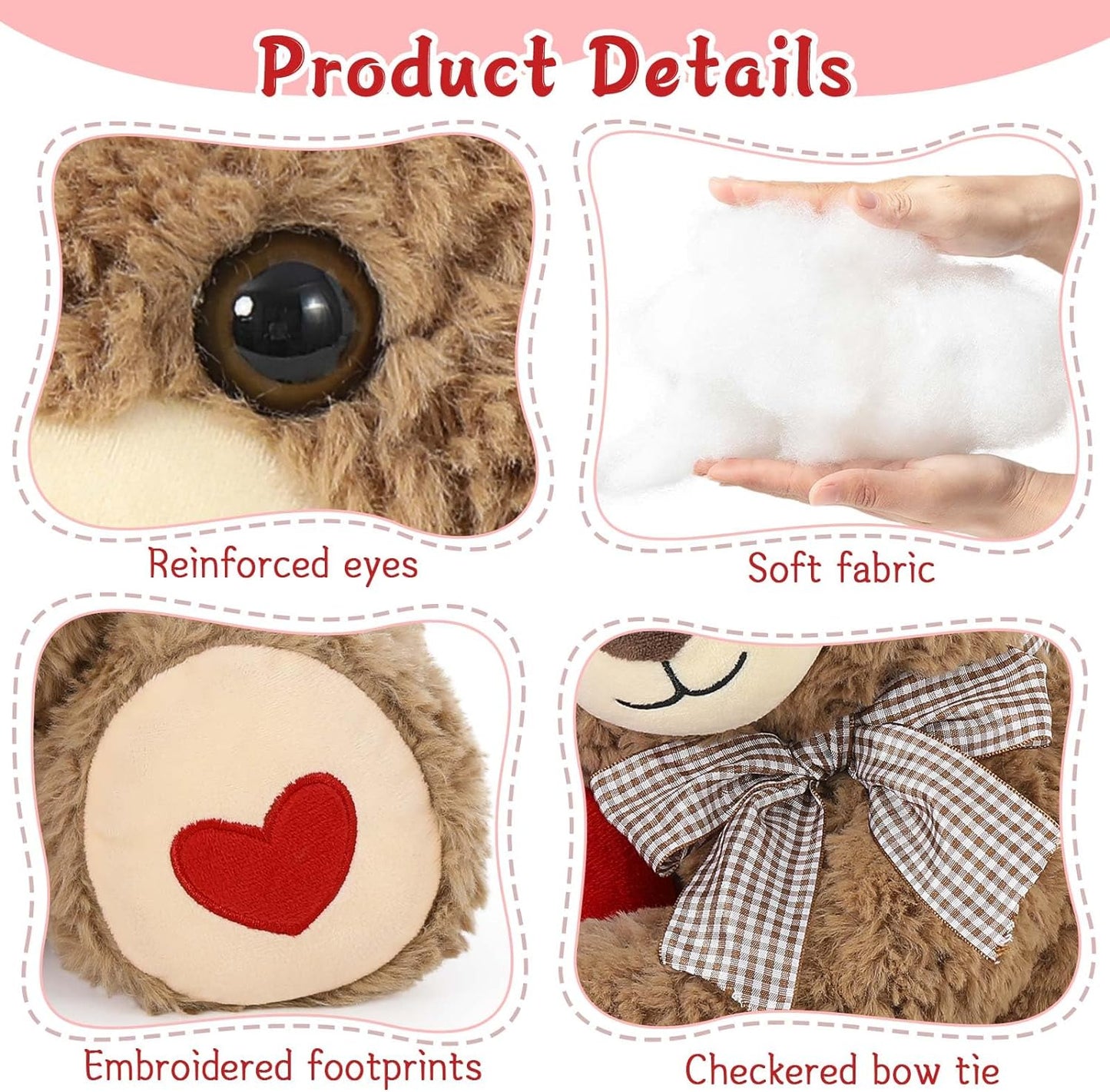 Valentine's Day Teddy Bear Stuffed Animals - 14 Inches Teddy Plush Toys with ' Love ' Heart - Valentine's Day Gift for Girlfriend/Boyfriend - Fluffly Cuddly Plushy Fluffy Toy - Cute Teddy Bear Plush Pillows for Kids - Christmas/Birthday Gift for Children/Teens/Adults - Romantic Anniversary Gift for Wife/Husband - Free Shipping