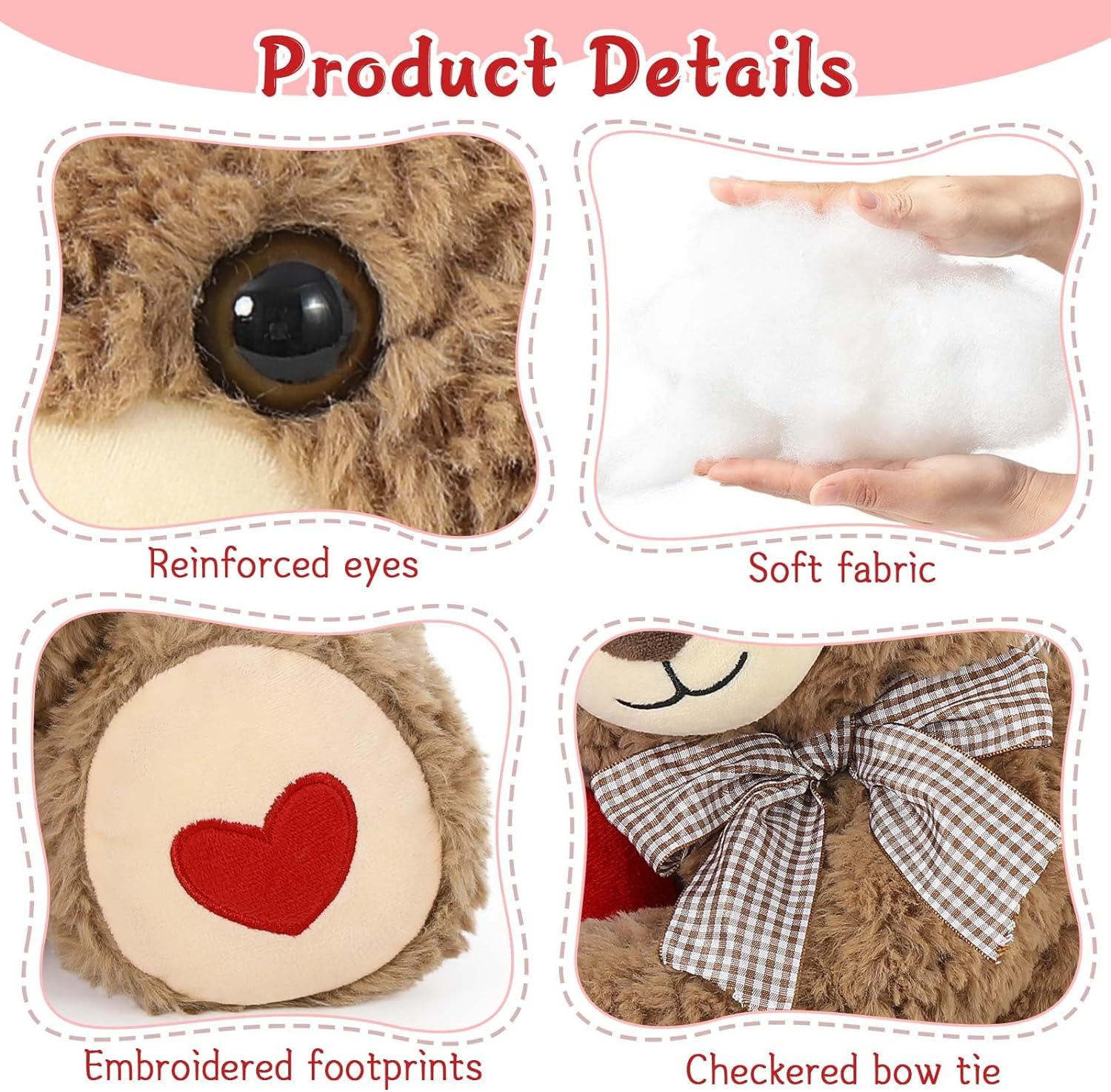 Valentine's Teddy Bear Stuffed Toy, 14 Inches