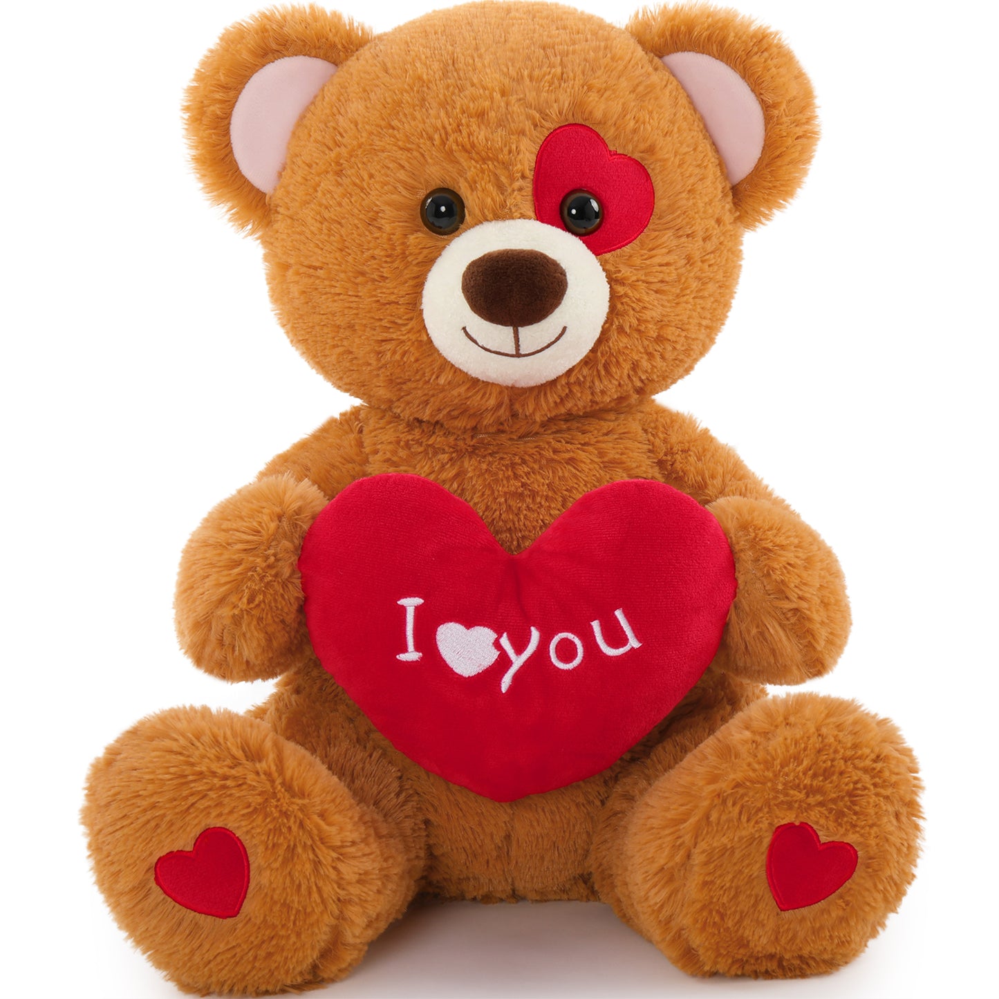 Valentine's Day Teddy Bear Stuffed Animals - Big 19 Inches Brown Teddy Bear Plush Toys with ' I Love You ' Heart- Valentine's Day Gift for Girlfriend/Boyfriend - Fluffly Cuddly Plushy Fluffy Toy - Cute Teddy Bear Plush Pillows for Kids - Christmas/Birthday Gift for Children/Teens/Adults - Romantic Anniversary Gift for Wife/Husband - Free Shipping