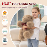 Vintage Dark Brown Teddy Bear Plush Toy 16.5 Inch