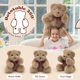 Vintage Teddy Bear Plush Toy, Dark Brown, 16.5 Inches