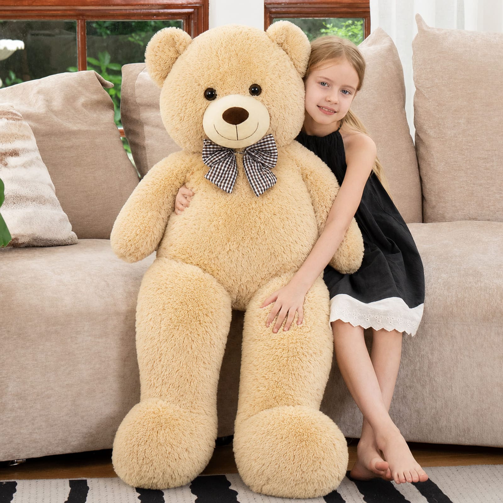 Giant Teddy Bear Plush Toys, Light Brown, 47/55/59/71 Inches