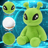 Green Alien Plush Toy 15.7 Inch Weighted Stuffed Alien Doll