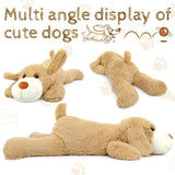 Dog Plush Toys - Weighted Plush Pillows - Puppy Stuffed Animals - Cozy Weighted Throw Pillows - Cartoon Dog Cushion Pillows for Bed/Sofa - Soft Plushy Body Pillows for Kids/Teens/Adults - MorisMos Stuffed Animals