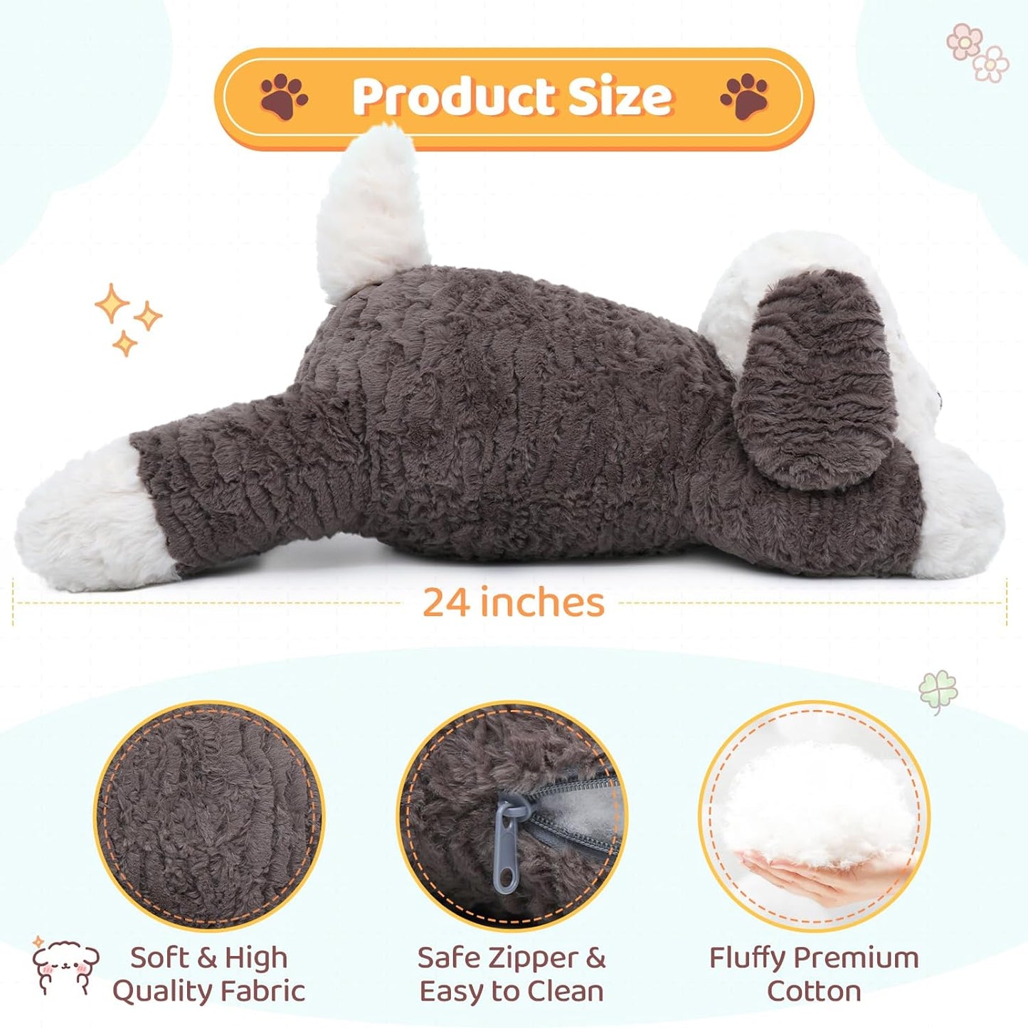 Weighted Plush Pillows - Cute Dog Stuffed Animals - Microwavable Stuffed Animals - Heating Pad for Cramps & Pain - Cute Dog Cartoon Plush Pillows - Coolable Heatable Weighted Plush Warm Gift for Kids & Adults
