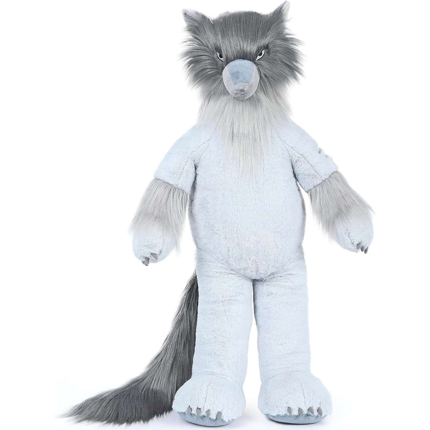 Werewolf Plush Toy - Grey Wolfman Stuffed Animals - 36 Inches Wolf Plush Dolls - TeeTurtle - The Original Werewolf Plushie - Perfect for Halloween - Halloween Gift Ideas - April Fools' Day Prank Gifts