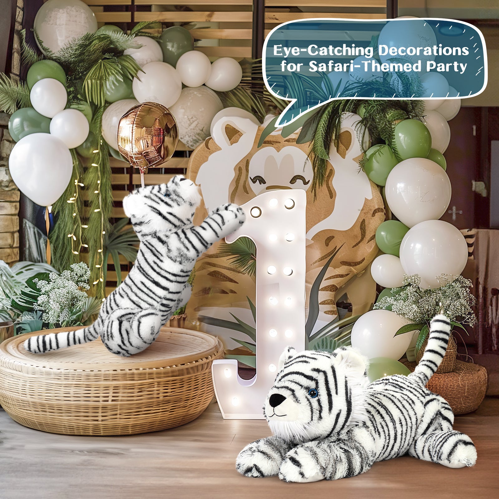 White Tiger Stuffed Animals Jungle Plush Toys, 22 Inches