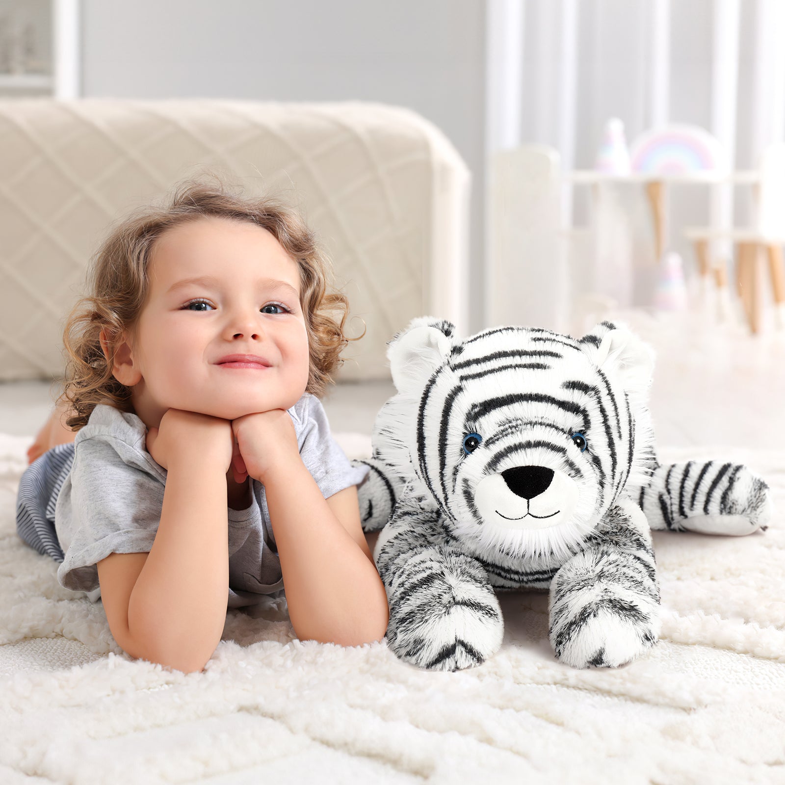 White Tiger Stuffed Animals Jungle Plush Toys, 22 Inches