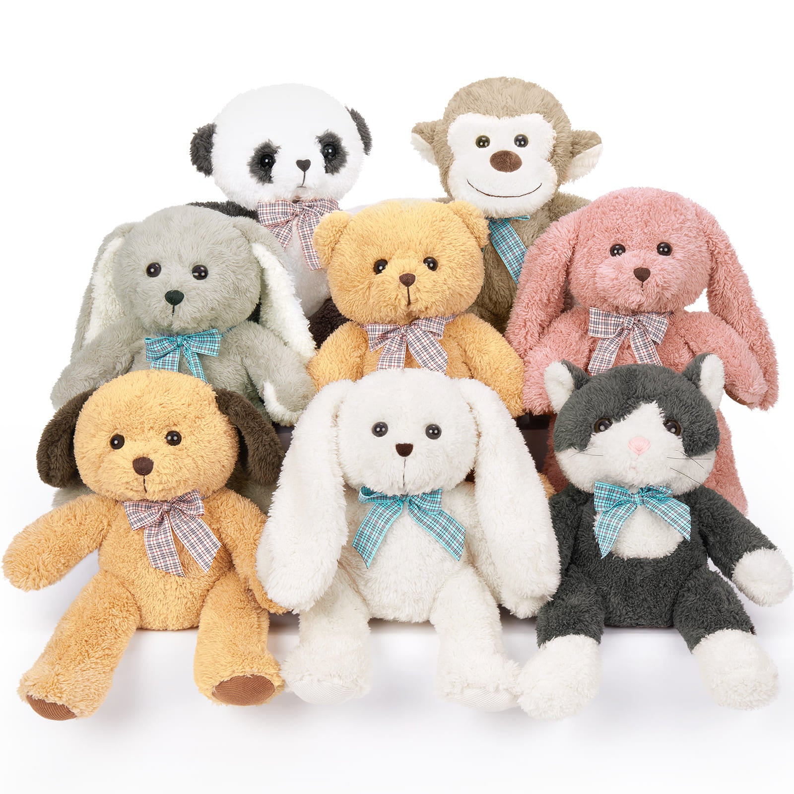 Monkey/Rabbit/Bunny/Teddy Bear Stuffed Animals Bulk, 13 Inches