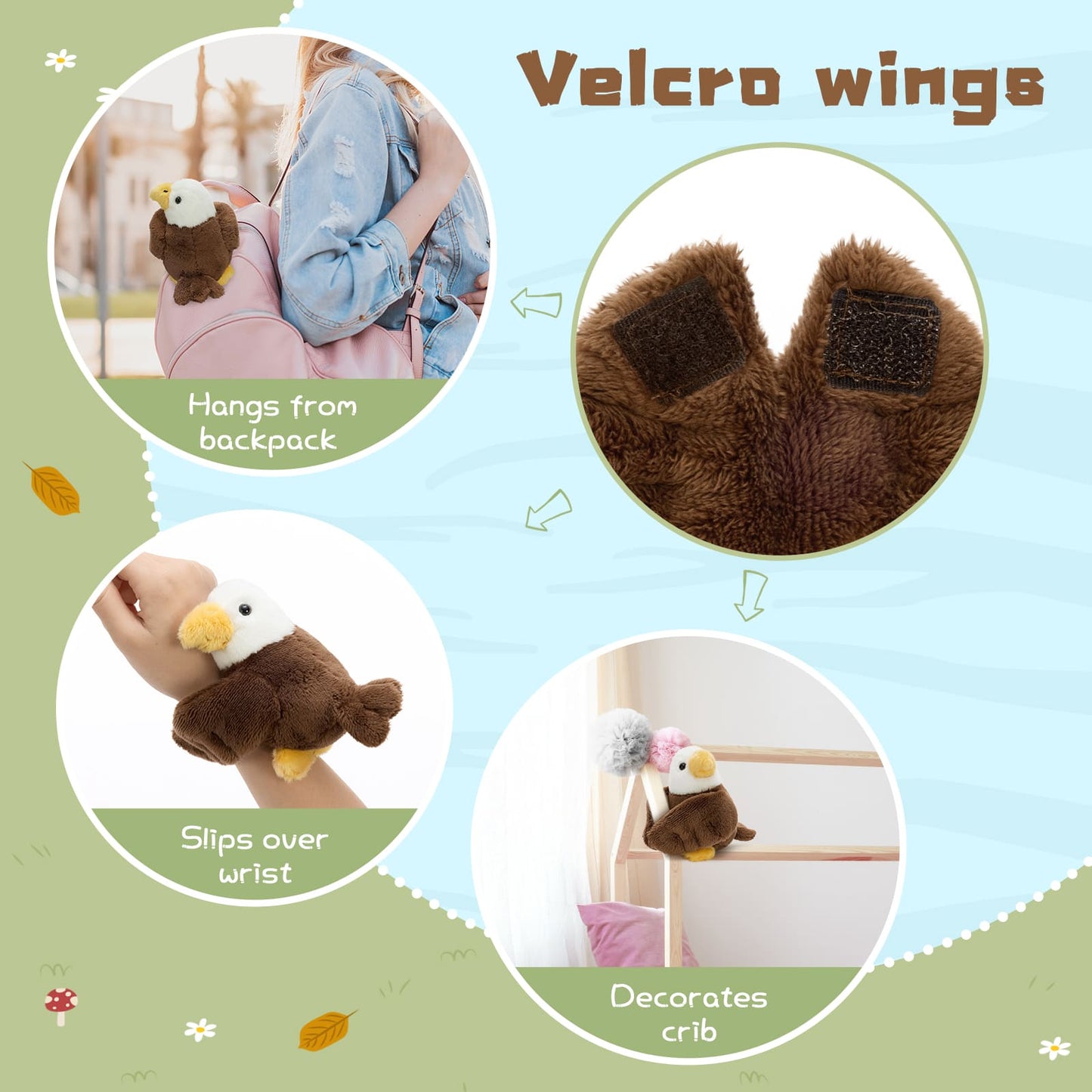 Eagle Stuffed Animals with Three Baby Eaglets Inside - Wildlife Stuffed Animals - Funny Plush Toys for Children - Free Shipping Worldwide